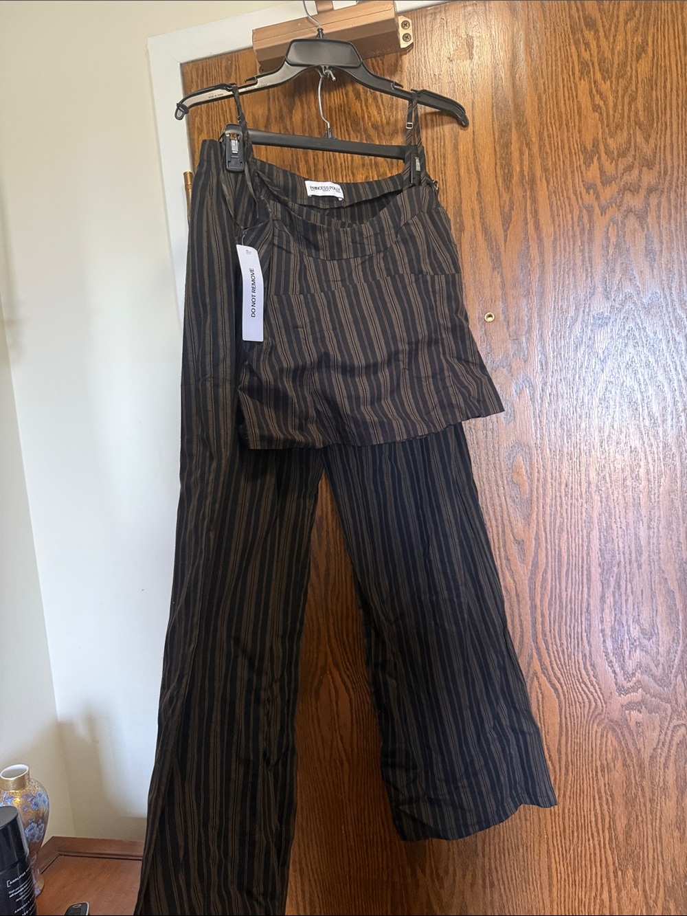 Princess Polly Kierstyn Corset Set Black Stripe Size 4